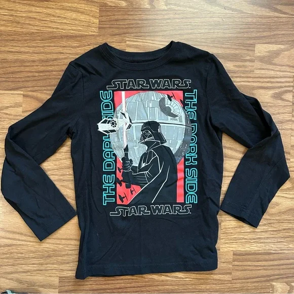 Lot 3x Star Wars Jumping Beans Boys Size 7 Small Long Shirts Darth Vader EUC! - Picture 7 of 10